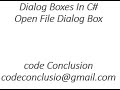 Open File Dialog Box In c#
