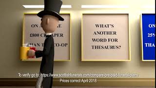 Lowest cost fully guaranteed funeral plans in Scotland - as seen on STV, 10 second ad