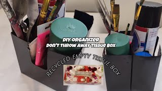 Tissue box Turn into Organizer/used it as stationary, makeup, kitchen organizer DIY recycled