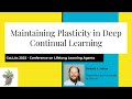 Maintaining Plasticity in Deep Continual Learning - Rich Sutton - CoLLAs 2022