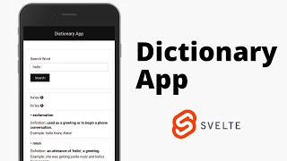 Create Basic Dictionary App using Svelte & DictionaryAPI | HTML, CSS & JavaScript
