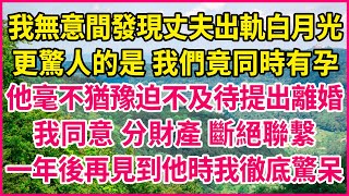 我無意間發現丈夫出軌白月光，更驚人的是 我們竟同時有孕，他毫不猶豫迫不及待提出離婚，我同意 分財產 斷絕聯繫，一年後再見到他時我徹底驚呆！#人生故事 #情感故事 #深夜淺談 #伦理故事 #婆媳故事