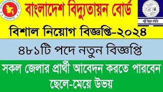 পল্লী বিদ্যুতে ৪৮১টি পদে নতুন বিজ্ঞপ্তি | পল্লী বিদ্যুৎ এ নতুন চাকুরী ২০২৪| Pallibidyutjob| new job