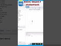 Basic SELECT Statement in MySQL Workbench #sql #excel #dataanalytics