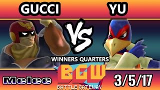 BGW15 SSBM - Gucci (Captain Falcon) Vs. LG | Yu (Falco) Smash Melee WQ