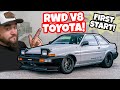 FIRST START ON THE V8 TOYOTA AE86! 400HP FORD 351 IN AN IMPORT?! CUSTOM HOT ROD DRIFT CAR