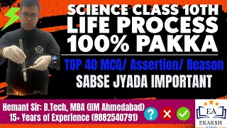 Class 10th Science - Top 40 MCQ and Assertion Reason @Life Process