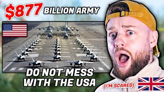 SCARED British Guy Reacts to how BIG the INSANE US ARMY..