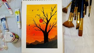 Beautiful Sunset Painting | Acrylic Painting for Beginners #painting #art #acrylicpainting #diy