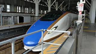 2021年7月3日北陸新幹線富山(駅)12番のりばはくたか号(長野·)東京行き(562E)停車中→発車 E7系F27編成運行(3505Eかがやき505号→)562Eはくたか562号