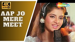 Aap Jo Mere Meet - 4K Video | Geet (1992) | Divya Bharti | Bappi Lahiri | Lata Mangeshkar Hit Songs