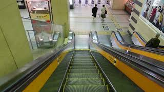 【FHD】【Escalator エスカレーター】京阪電車 京橋 北口改札 エスカレーター 下る