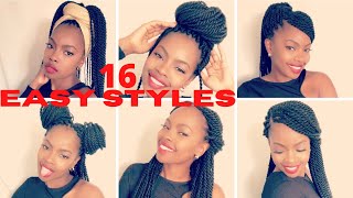 16 + WAYS: HOW TO STYLE BRAIDS | LONG SENEGALESE TWISTS | BRAIDS STYLE TUTORIAL | *EASY*