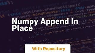 numpy append in place