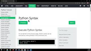 W3schools Python Syntax