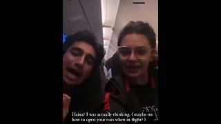 Zara Noor Abbas and Hamza Sohail viral moment on plane 🤗