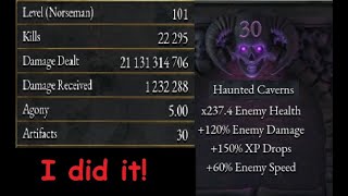 Halls of Torment - 30 Artifacts(max) - Haunted Caverns - Agony Mode - Norseman