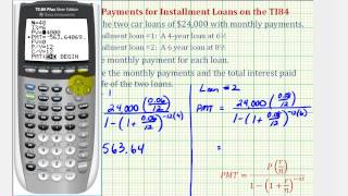 Ex: Comparing Two Installments Loans  (Car Loans)