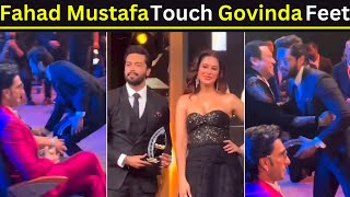 Fahad Mustafa Touch Govinda Feet After Award winning speech at Filmfare Middle East Achievers Night