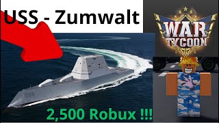 Testing the USS-Zumwalt in War Tycoon l Roblox