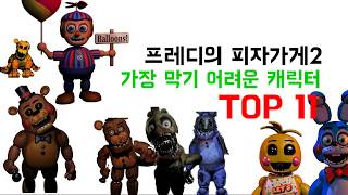 프레디의 피자가게2에서 가장 막기 어려운 캐릭터 TOP 11 [프레디의 피자가게] - Five nights at freddy's 2