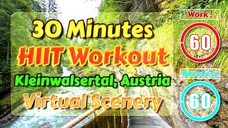 30 Minutes Scenic HIIT - For Treadmill, Elliptical etc. - Kleinwalsertal - Workout at Home in Nature