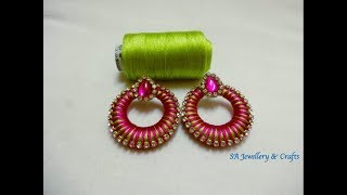 DIY Chandbali Earring//How to make Silk thread Chandbali Earring at home.