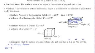 Measurements of Rectangular Solids (1.3h)