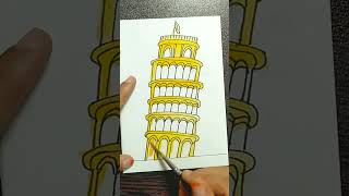 Leaning Tower of Pisa #leaningtowerofpisa #easydrawing #drawing #simple #satisfying