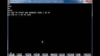 A program in gw basic programming by using for and next loop.