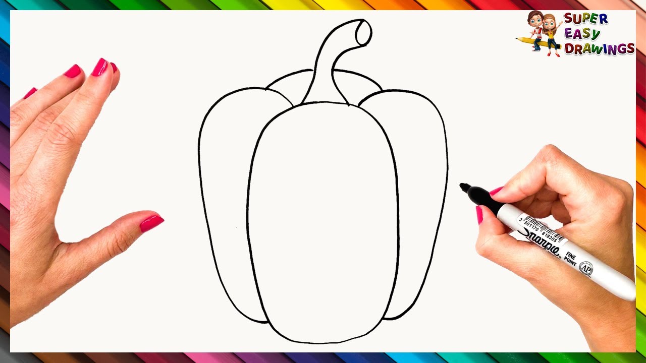 How To Draw A Pepper Step By Step 🫑 Pepper Drawing Easy - YouTube