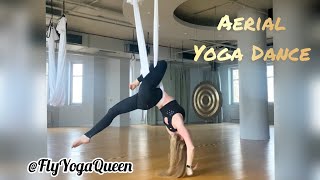 Fly yoga dance 🤍Aerial yoga girl 💃🏼