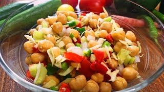 Chickpea Salad Recipe | Mediterranean Chickpea Salad | Vegan Chickpeas Salad for Weight loss
