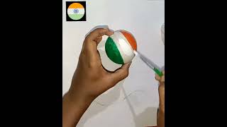 Independence Day Flag Painting on cricket ball #shorts #viral #cricketball #painting