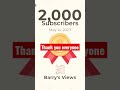 thank you for 2000 subscribers