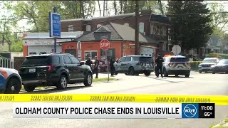 1 in hospital with gunshot wound after Oldham County police chase ends in Louisville