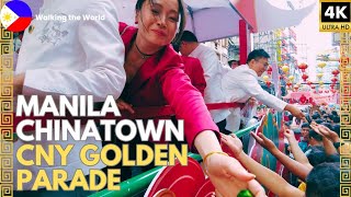 2025 Chinese New Year at Manila Chinatown Binondo | Crowded Grand Golden Parade Walking Tour 4K UHD