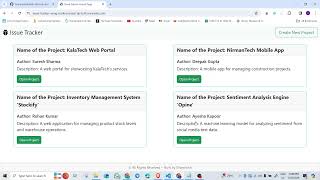 Issue Tracker built using Node Express EJS MongoDB | Coding Ninjas Project