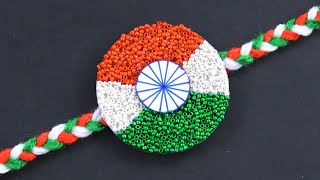 How to Make INDIAN Tricolour Rakhi | Independence Day Crafts | Raksha Bandhan Rakhi Competition 2022