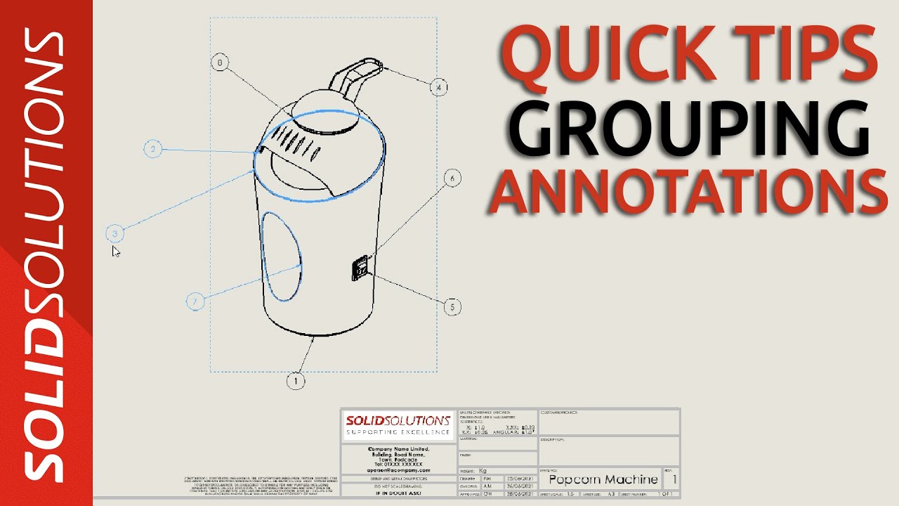 Solidworks Quick Tips Grouping Annotations Youtube