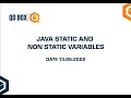 Java Static And Non Static Variables | QO-BOX