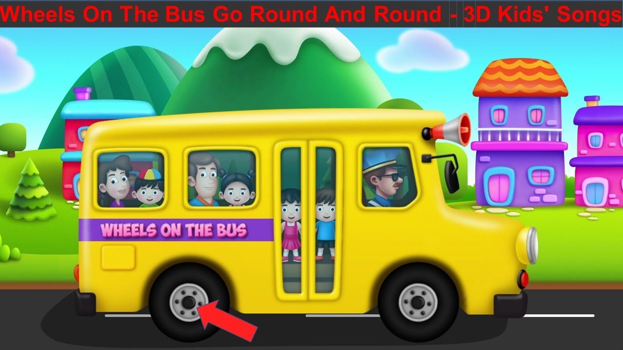 Wheels On The Bus Go Round And Round - 3D Kids' Songs | Nursery Rhymes ...