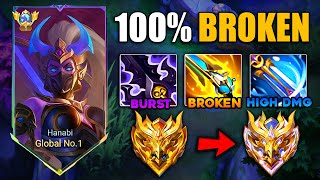 FINALLY!! HANABI NEW BEST FULL DAMAGE BUILD FOR GOLD LANE IN SOLO HIGH RANK GAME!!😱 ( MUST TRY! )