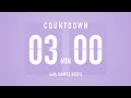 3 Minute Countdown Timer ⏳ Flip Clock with Bell Alerts 💜🔔