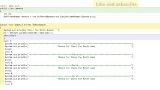 Switch statement use in java #java #techcode Months name