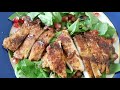 pomegranate rocca salad and pan fried chicken