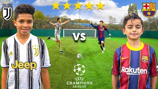 Kid MESSI vs Kid RONALDO (JUVENTUS vs BARCELONA CHAMPIONS LEAGUE 2020) - Football Competition