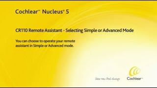 CR110 Remote Assistant - Selecting simple or advanced mode - Nucleus 5