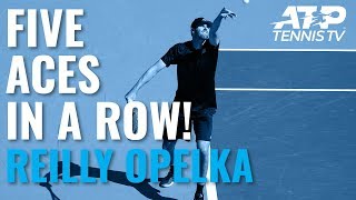 Reilly Opelka Slams Five Consecutive Aces to Win Set! | Basel 2019