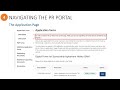 Step 4 - Navigating the PR Portal: The Application Page